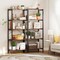Costway 1/2 PCS 5-Tier Bookshelf Bookcase with Metal Frame & Dual Anti-Tipping Kits Storage Rack